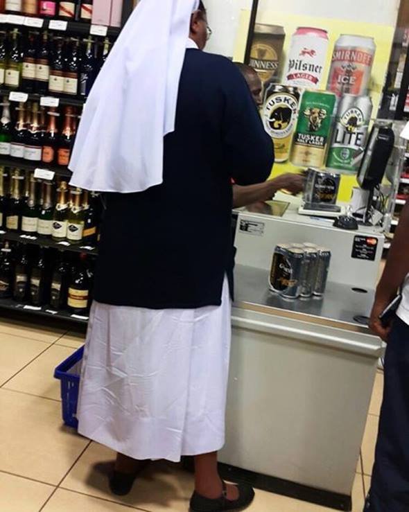 Photo Of The Catholic Sister Stocking Up On Alcohol