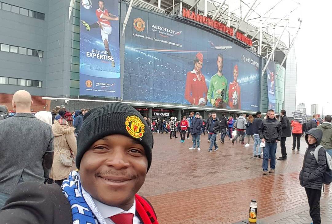 Jalang’o In Old Trafford Stadium For The Man United vs Leicester City Match (PHOTOS)