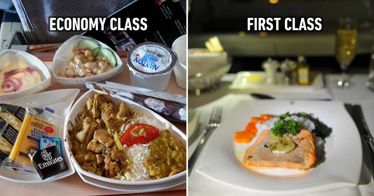 Airplane Food In Economy Vs. First Class On 20 Airlines