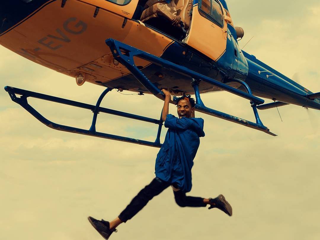 Check Out Eric Omondi’s Daredevil Helicopter Stunt That Stunned Everyone On Social Media