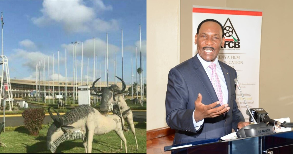 Kenya’s Moral Police, Ezekiel Mutua Angered By Sculpture Of Mating Wildebeests At JKIA